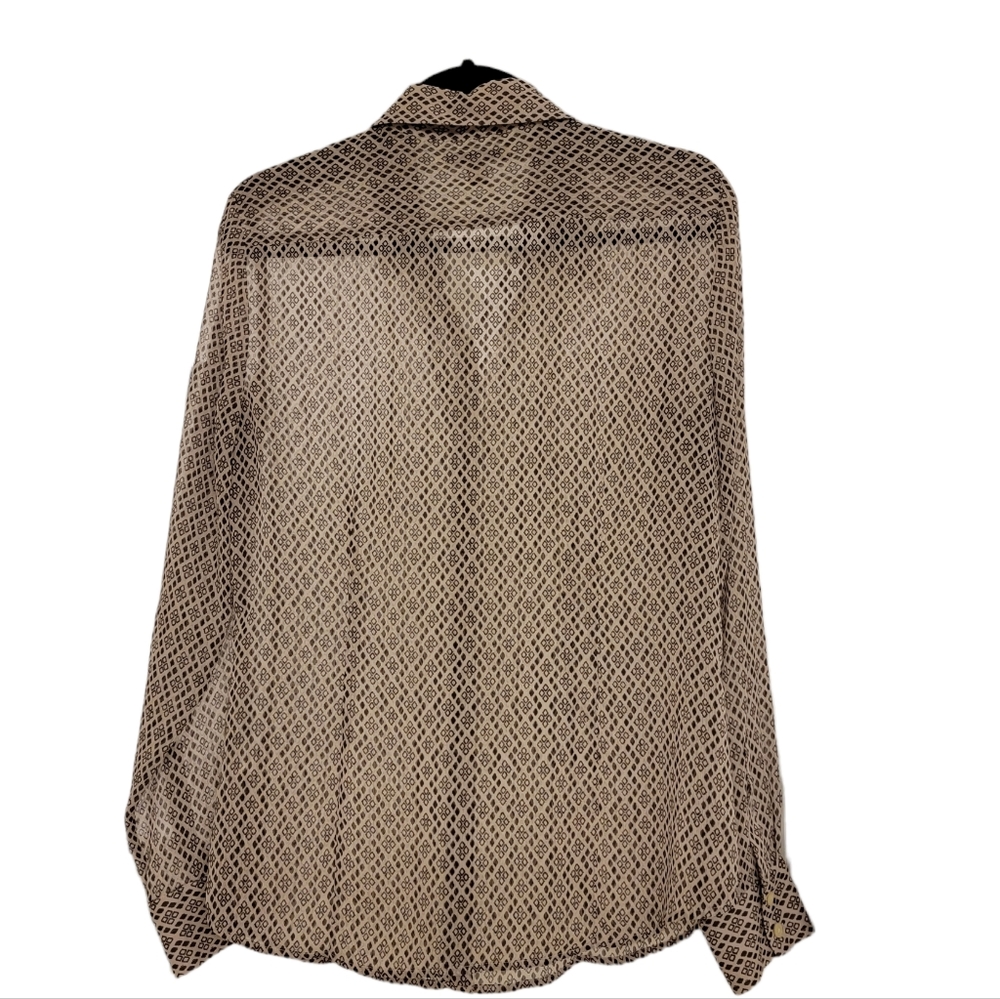 Banana Republic Sheer Button-Up Shirt + Necklace - Picture 2 of 5